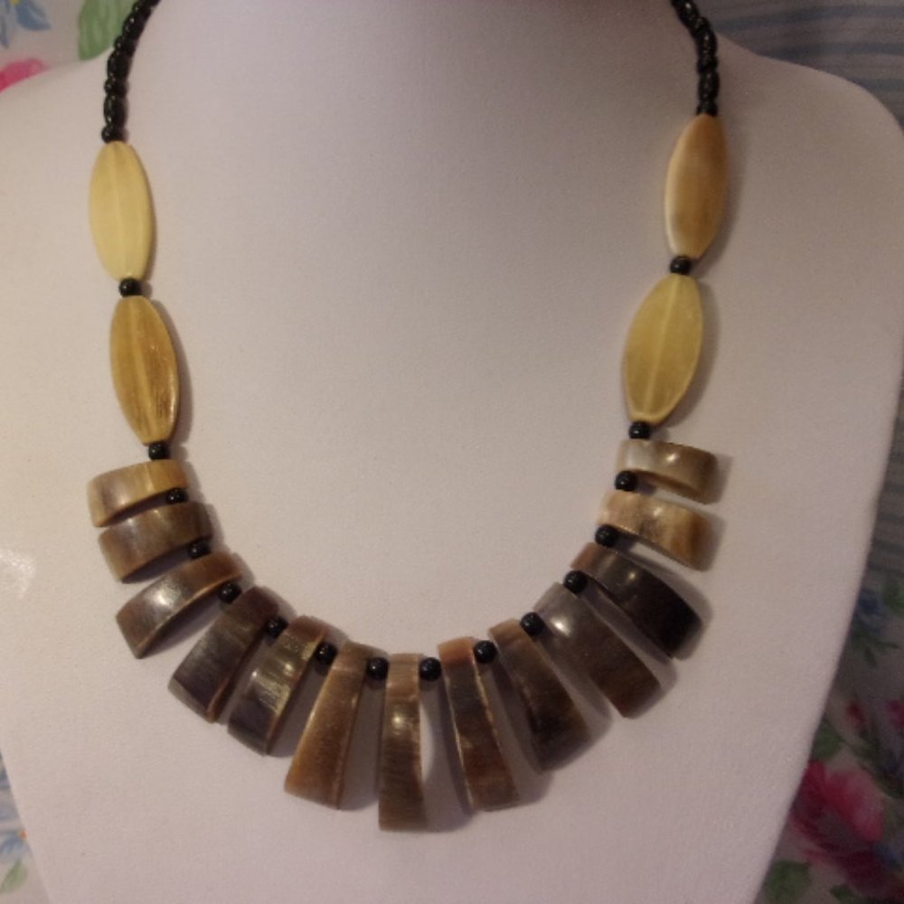 Vintage Brown Bone Necklace